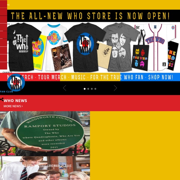 The Who's Official Website - News from Roger Daltrey, Pete Townshend, John Entwistle, and Keith Moon