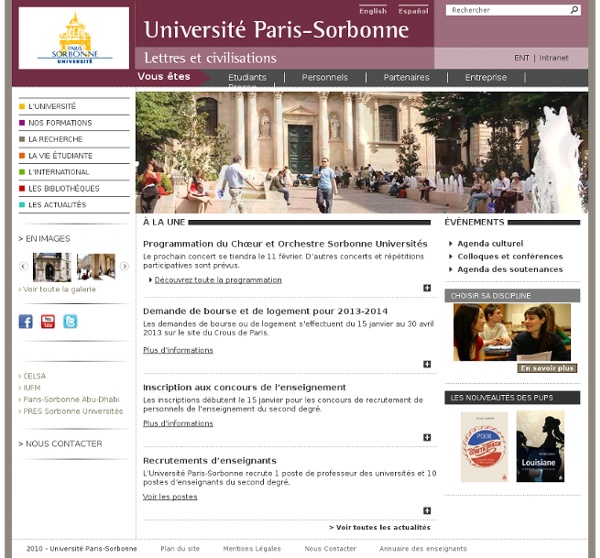 [Site officiel de l’Université Paris-Sorbonne (Paris IV)]