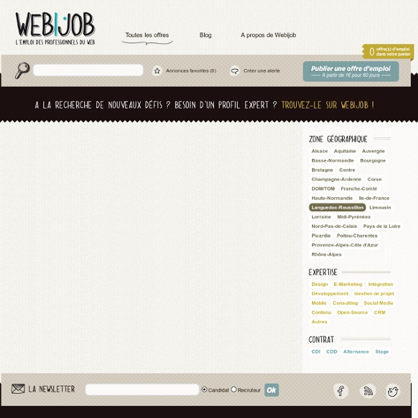 Offres d'emploi Web et Internet