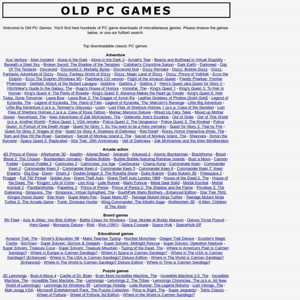 Old PC Games - homepage