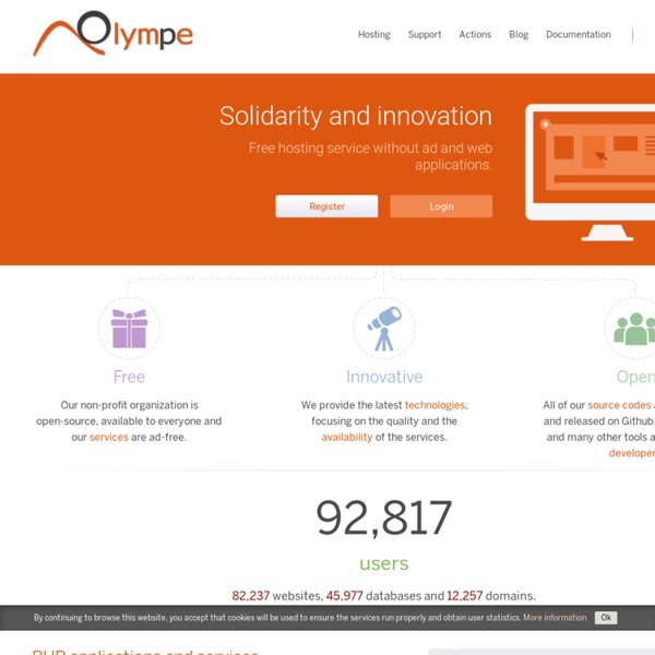Olympe - Hébergement gratuit et sans publicité - Cloud computing gratuit