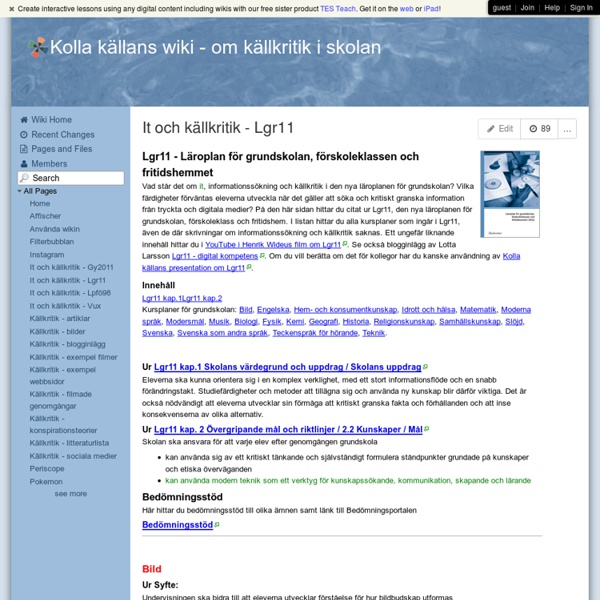 Kolla källans wiki - It och källkritik - Lgr11