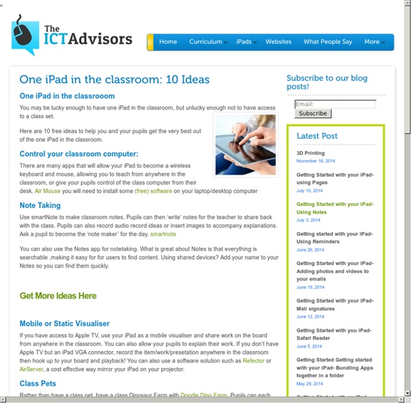 One iPad in the classroom? - Ideas for use