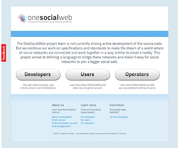 OneSocialWeb - Creating a free, open, and decentralized social networking platform.