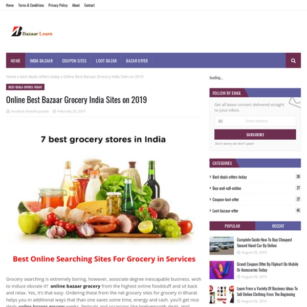 Online Best Bazaar Grocery India Sites on 2019