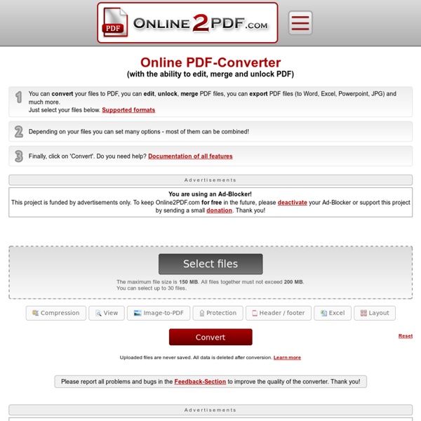 Online PDF Converter - Create, edit and merge PDF - Unlock PDF and remove protection - Free