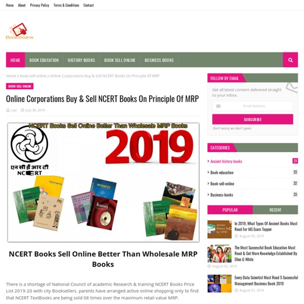 Online Corporations Buy & Sell NCERT Books On Principle Of MRP