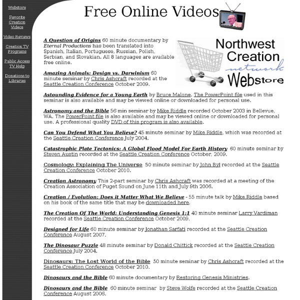 Free Creation Science Videos