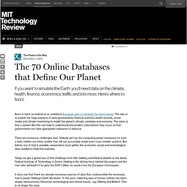The 70 Online Databases that Define Our Planet
