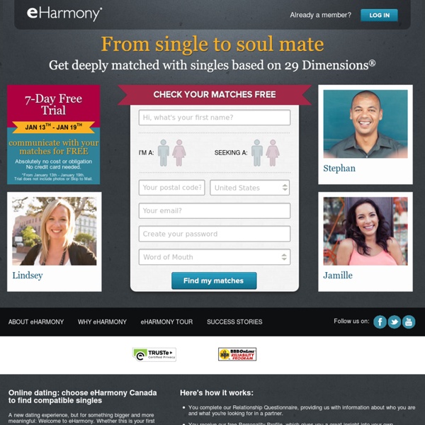 eHarmony Singles Online Dating Site - More than Personals