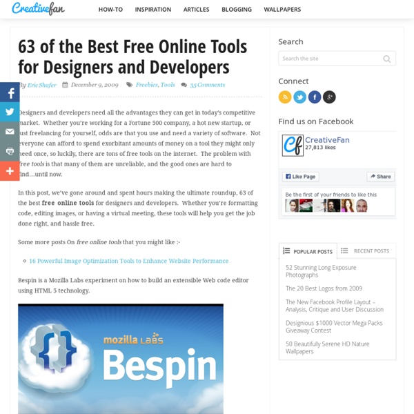 63 of the Best Free Online Tools for Designers and Developers