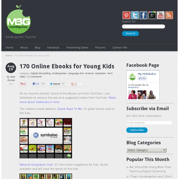 170 Online Ebooks for Young Kids