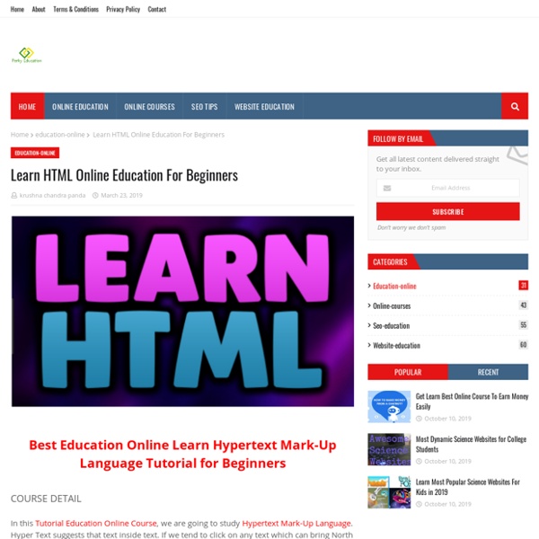 Learn HTML Online Education For Beginners