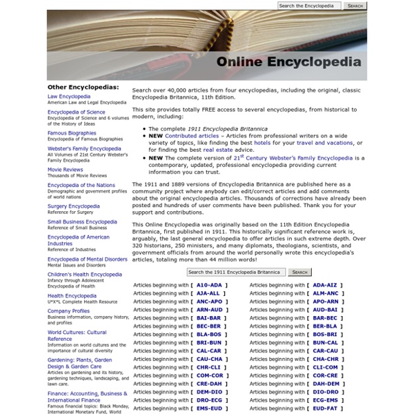 Online 1911 Encyclopedia Britannica