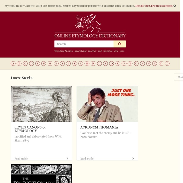 Online Etymology Dictionary Pearltrees