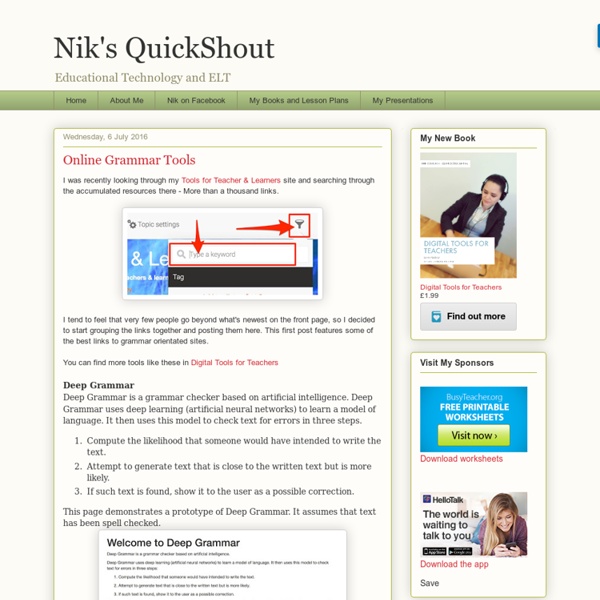 Nik's QuickShout: Online Grammar Tools