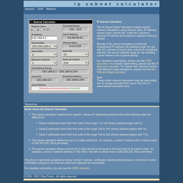 Online IP Subnet Calculator