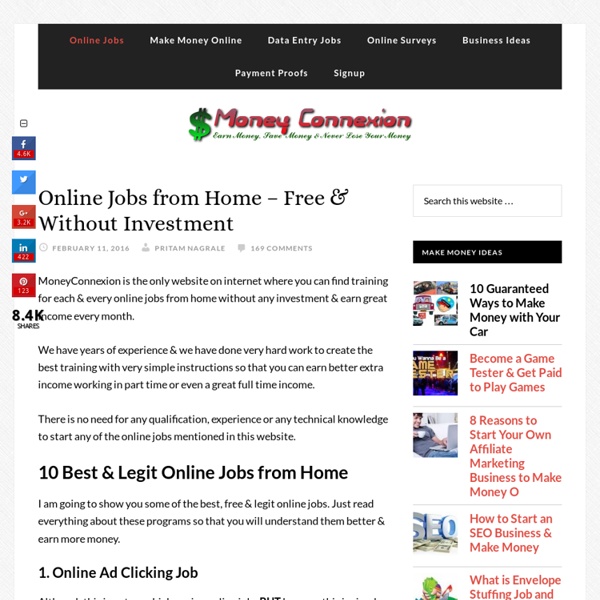 Online Jobs from Home - All Free, Easy & Without Investment