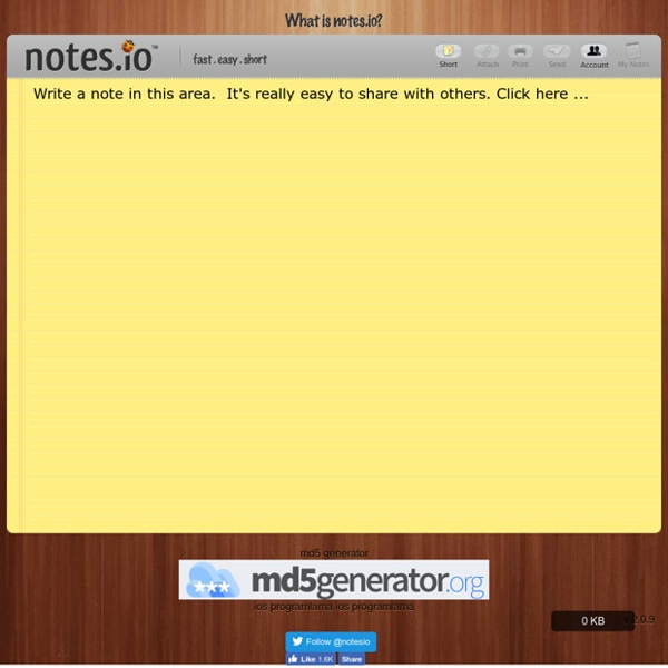 Notes.io Take notes and share with others by providing the shortened url to a friend.