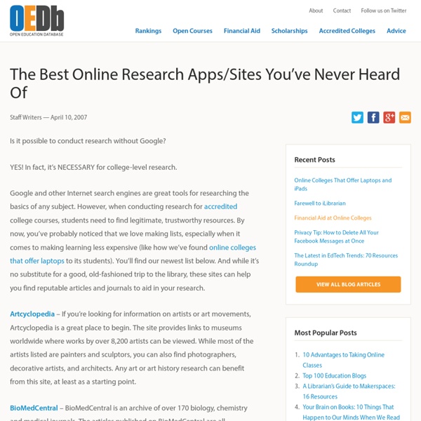 Best Online Research Apps/Sites You've Never Heard Of