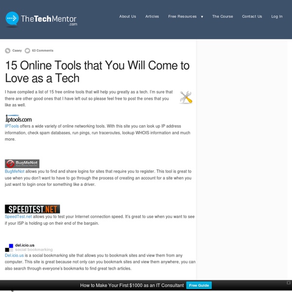 15 Online Tools That You Will Come To Love As A Tech