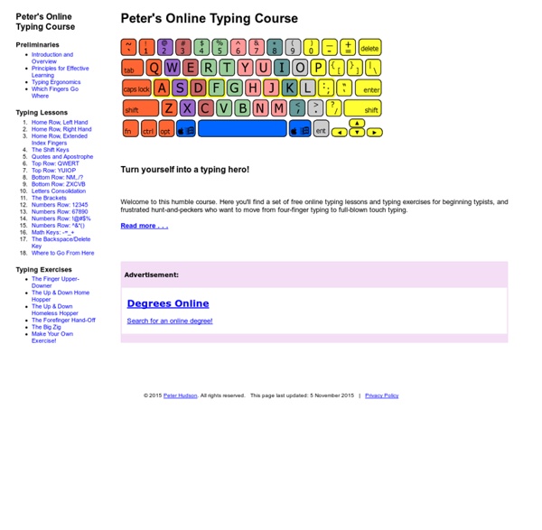 Peters Online Typing Course - Online Typing Lessons for Everyone!