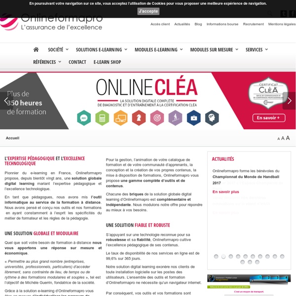 Onlineformapro : plateforme e-learning, e-formation - Solutions e-learning