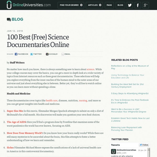 100 Best (Free) Science Documentaries Online