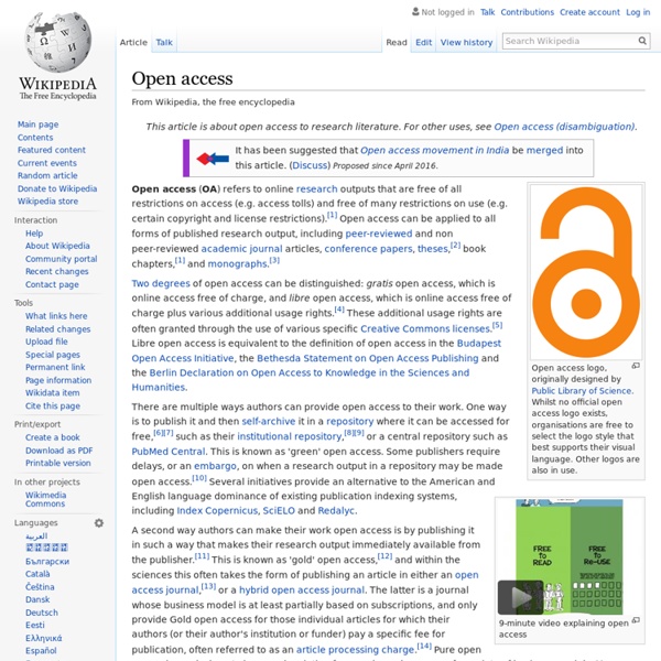 Open access (publishing)
