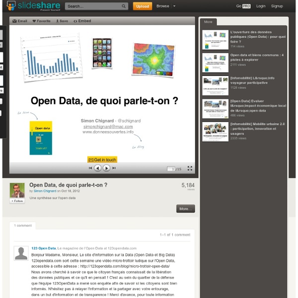 Open Data, de quoi parle-t-on ?