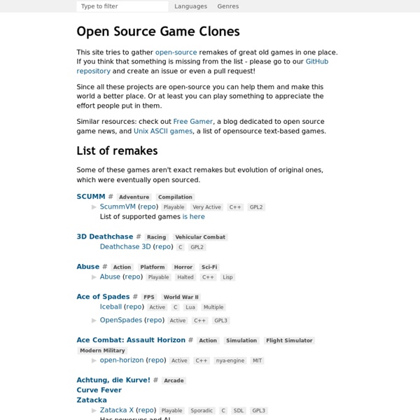 Open Source Game Clones