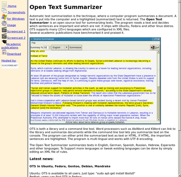 Open Text Summarizer
