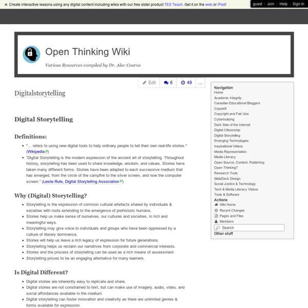 Open Thinking Wiki - Digital Storytelling