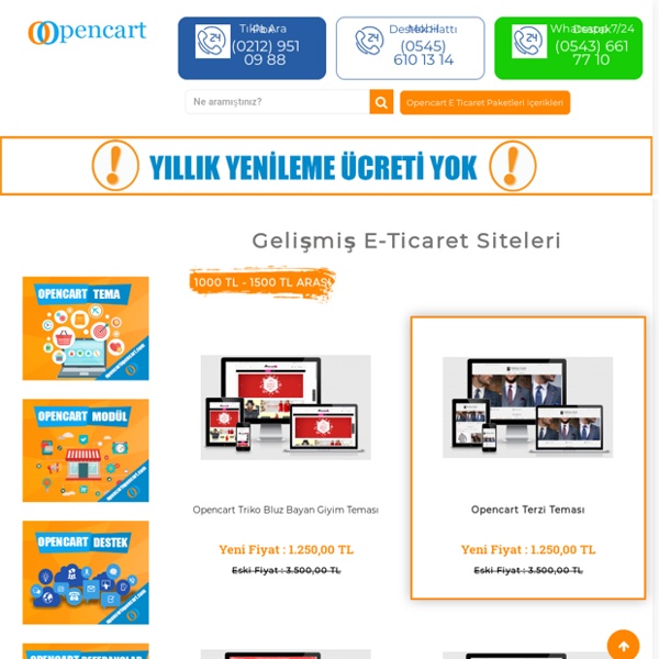 Opencart Türkiye - Opencart E Ticaret Paketleri