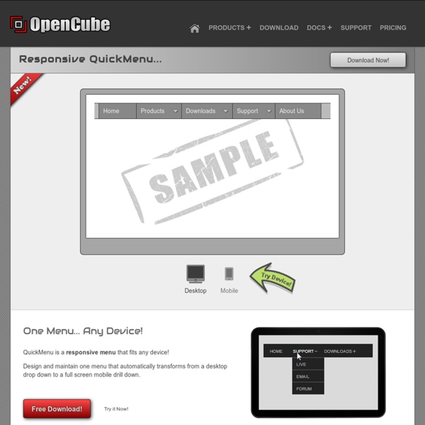 Online Menu Design - Visual CSS QuickMenu
