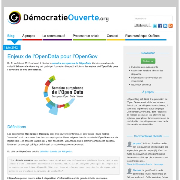 Enjeux de l'OpenData pour l'OpenGov