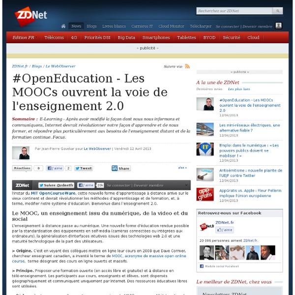 #OpenEducation - Les MOOCs ouvrent la voie de l'enseignement 2.0