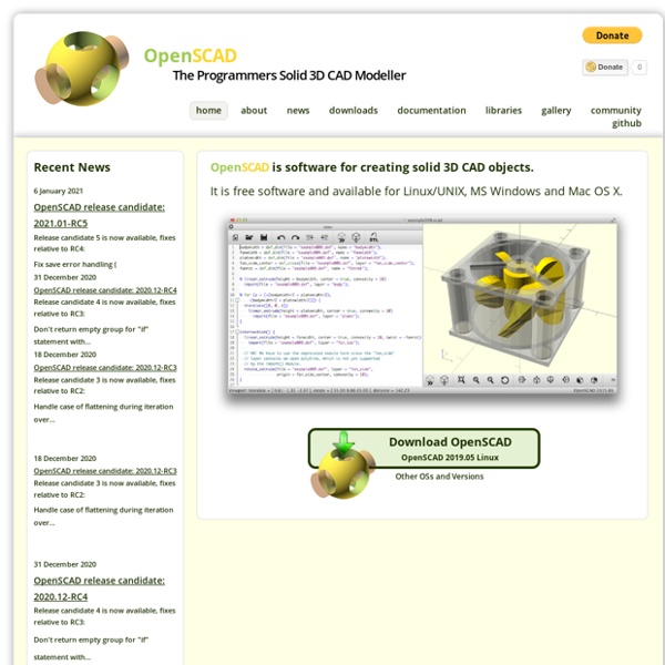 OpenSCAD - The Programmers Solid 3D CAD Modeller