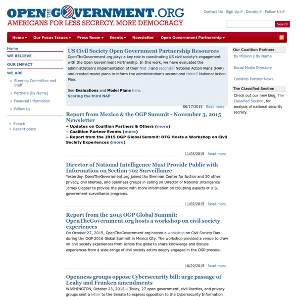 OpenTheGovernment.org - Let's Reverse the Pattern of Secrecy