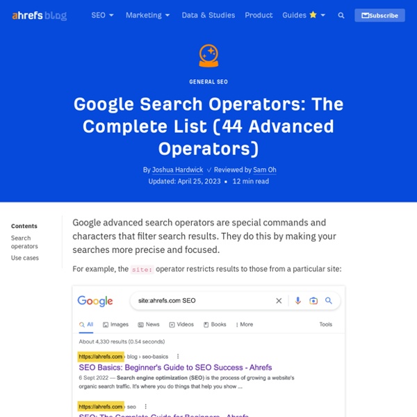 Google Search Operators: The Complete List (42 Advanced Operators)
