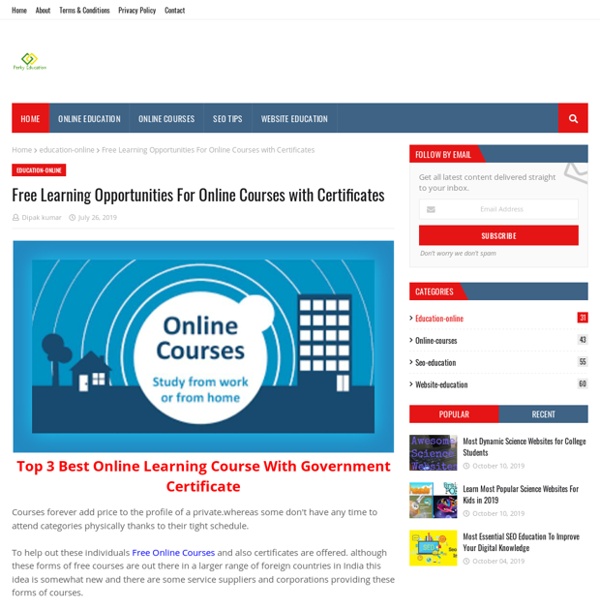 Free Learning Opportunities For Online Courses with Certificates