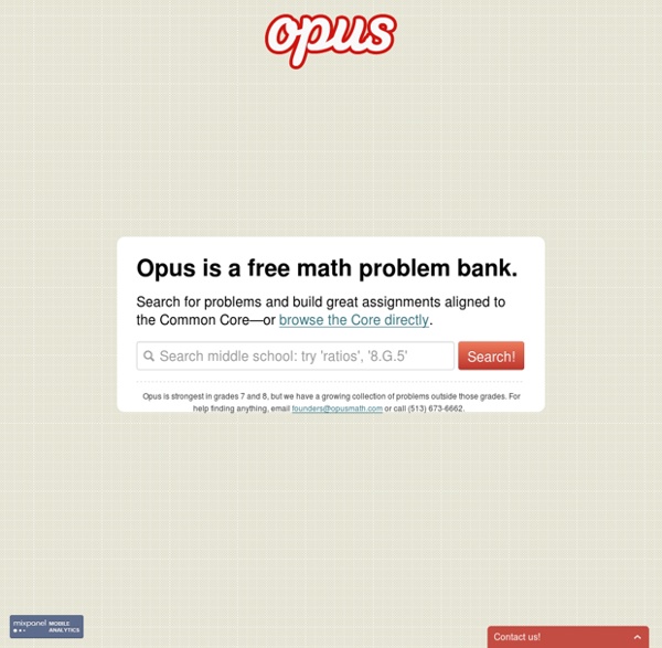 Opus: Free, Common Core Math