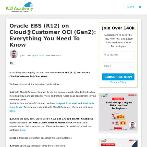 Oracle EBS on Cloud@Customer OCI: Everything You Need to know