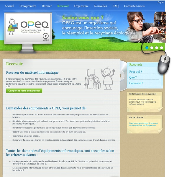 OPEQ - Recevoir des ordinateurs, écrans et imprimantes remis à neuf