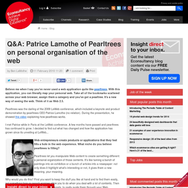 Q&A: Patrice Lamothe of Pearltrees on personal organisation of t