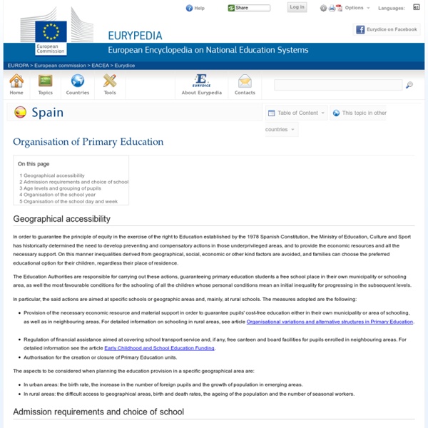 Spain:Organisation of Primary Education