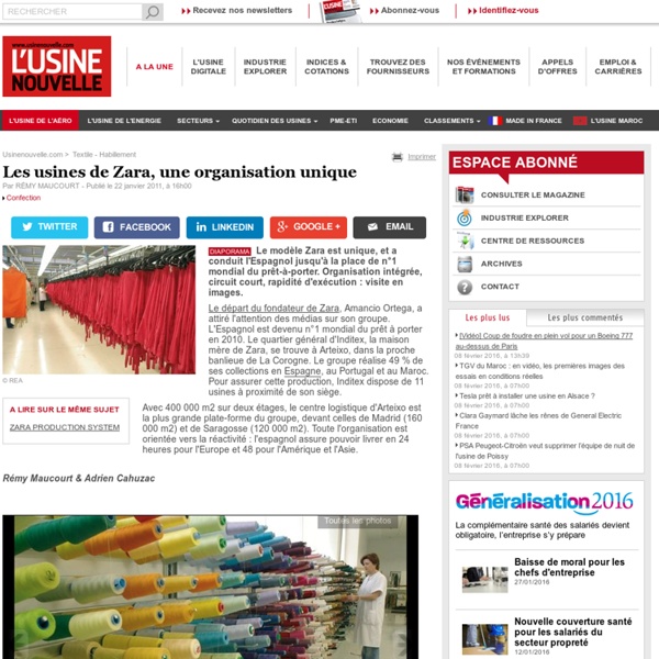 Les usines de Zara, une organisation unique - Textile - Habillement
