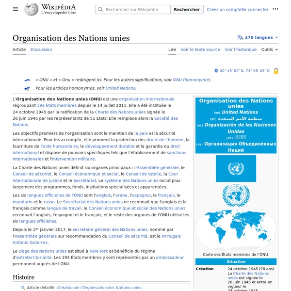 Organisation des Nations unies