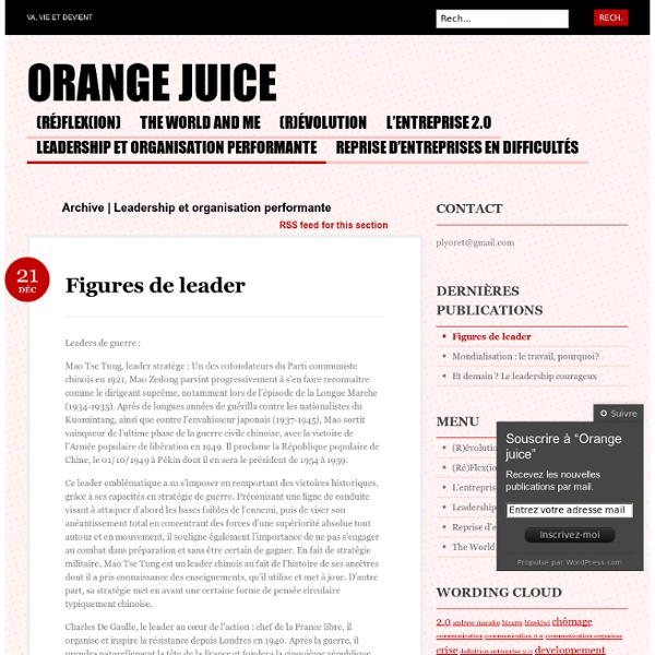 Leadership et organisation performante « Orange juice