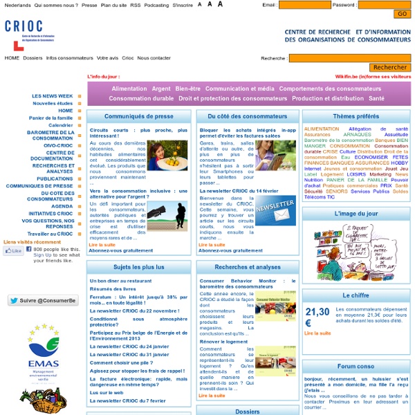 OIVO-CRIOC - CRIOC / Centre de recherche et d'information des organisations de consommateurs